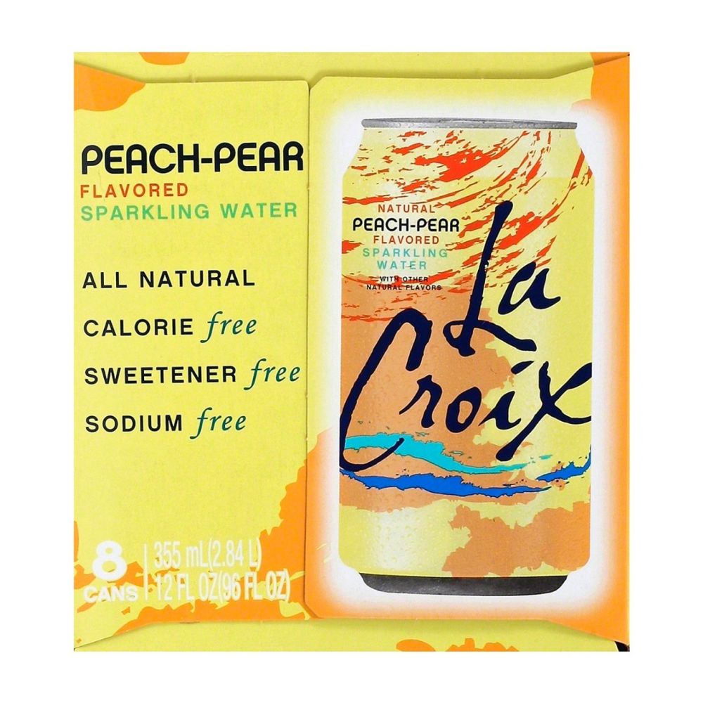 LA CROIX: Water Sparkle Peach Pear 8 Pack, 96 oz