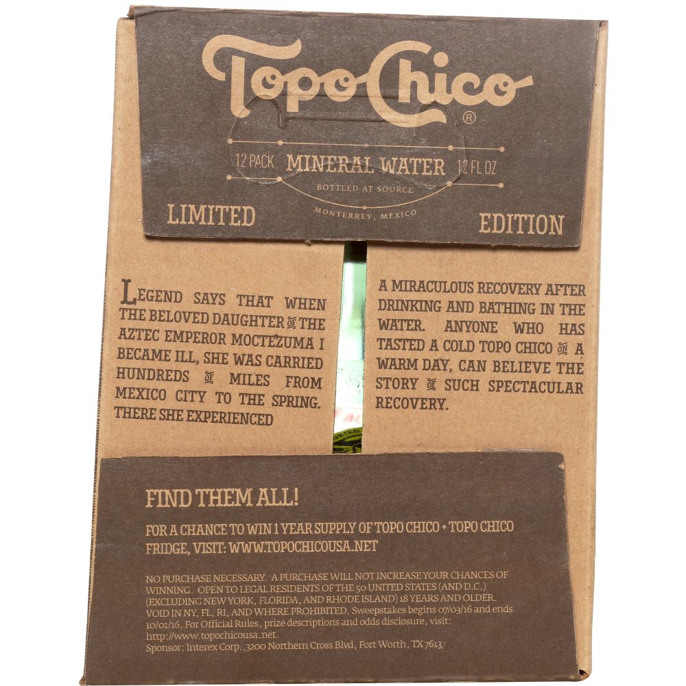 TOPO CHICO: Mineral Water 12 count (12 oz each), 144 oz