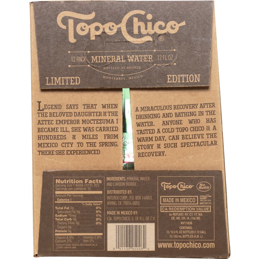 TOPO CHICO: Mineral Water 12 count (12 oz each), 144 oz