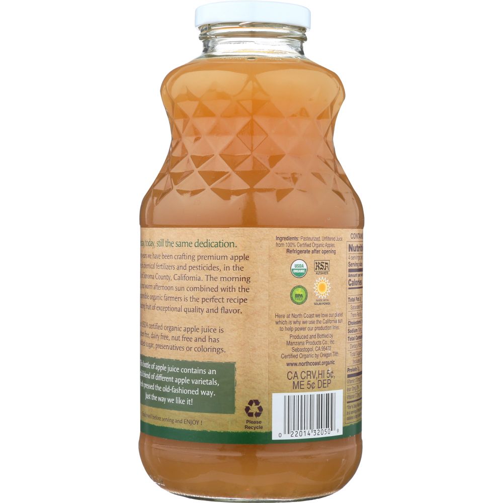 NORTH COAST: Juice Apple Organic, 32 oz