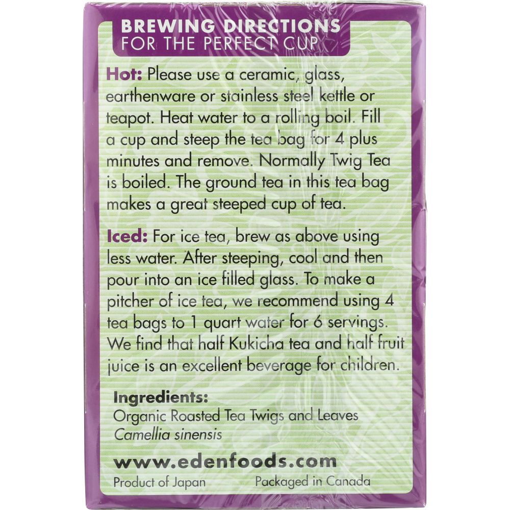 EDEN FOODS: Organic Kukicha Twig Tea, 16 teabags