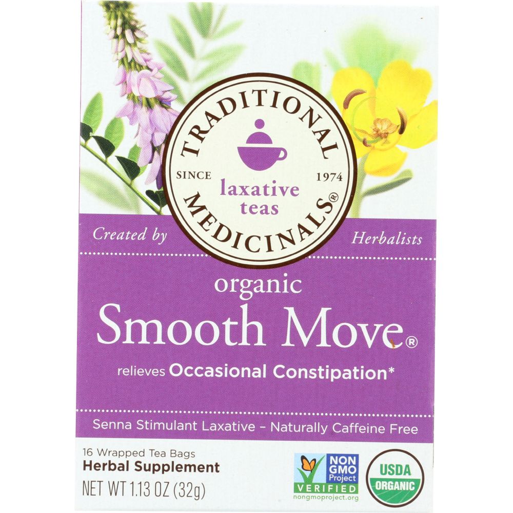 TRADITIONAL MEDICINALS: Organic Smooth Move Herbal Tea 16 Tea Bags, 1.13 oz