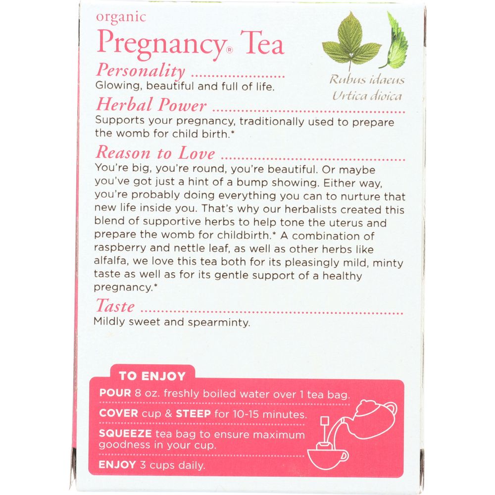 TRADITIONAL MEDICINALS: Organic Pregnancy Herbal Tea 16 Tea Bags, 0.99 oz