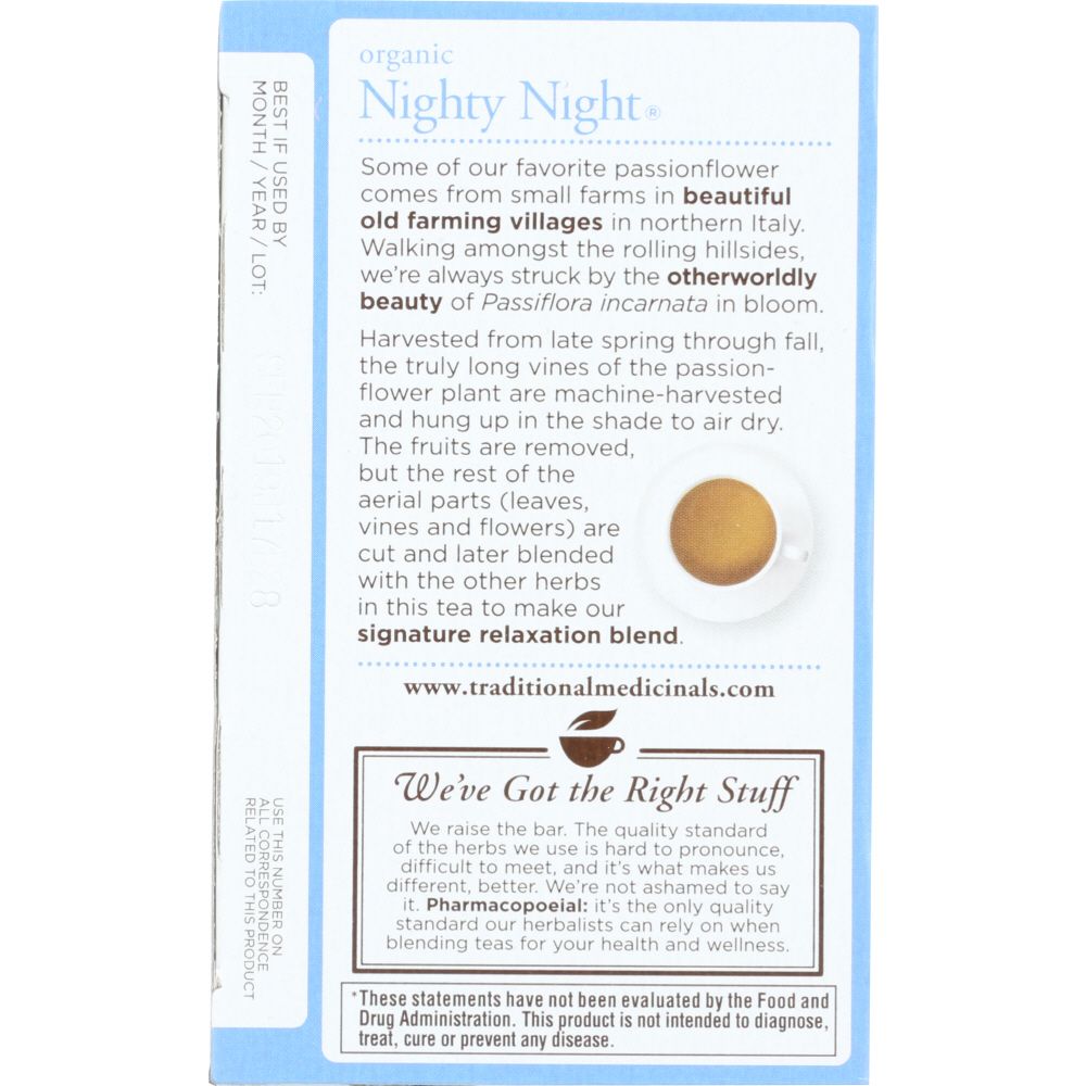 TRADITIONAL MEDICINALS: Organic Nighty Night Herbal Tea 16 Tea Bags, 0.85 oz