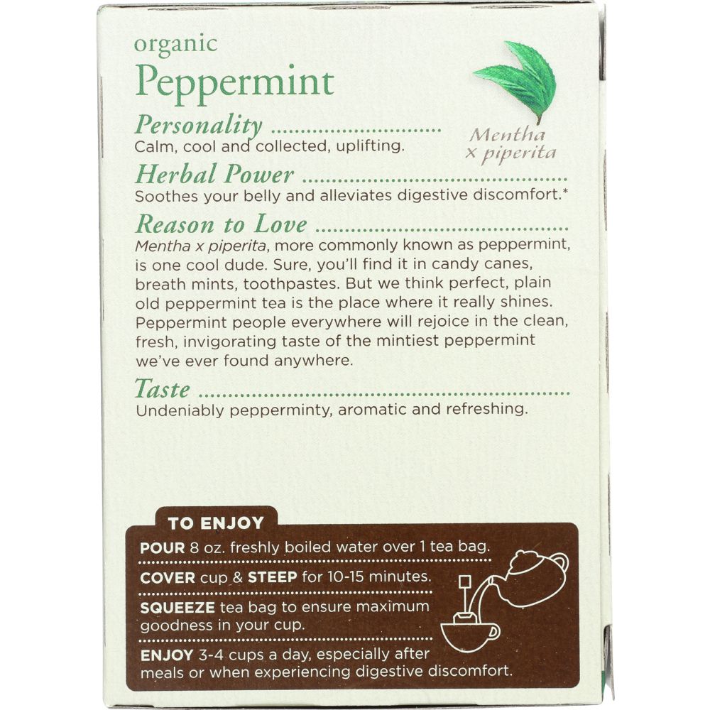 TRADITIONAL MEDICINALS: Organic Peppermint Herbal Tea 16 Tea Bags, 0.85 oz