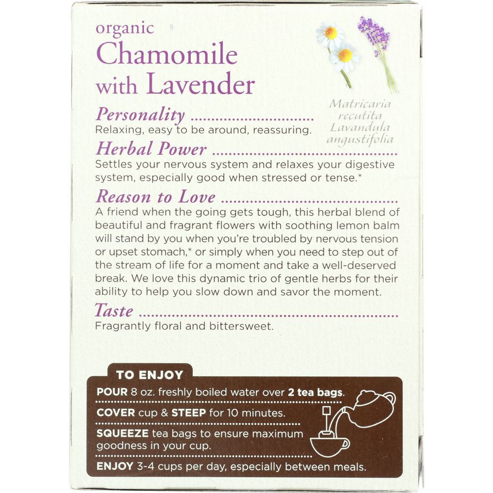 TRADITIONAL MEDICINALS: Organic Chamomile with Lavender Herbal Tea 16 Tea Bags, 0.85 oz