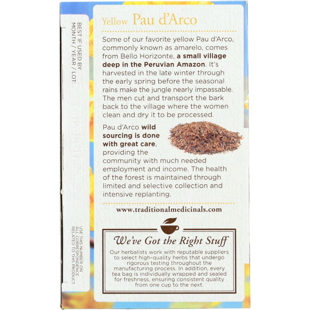 Traditional Medicinals Pau d'Arco Caffeine Free Herbal Tea 16 Tea Bags, 0.85 Oz