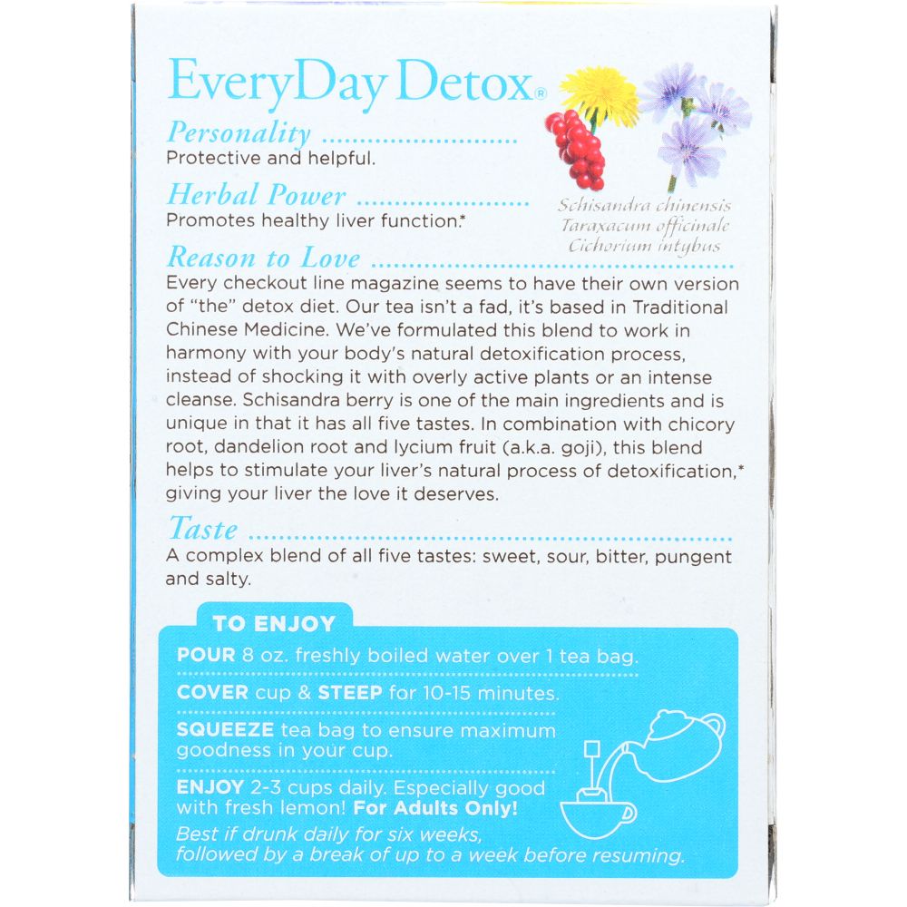 TRADITIONAL MEDICINALS: Everyday Detox Herbal Tea 16 tea bags, 0.85 oz