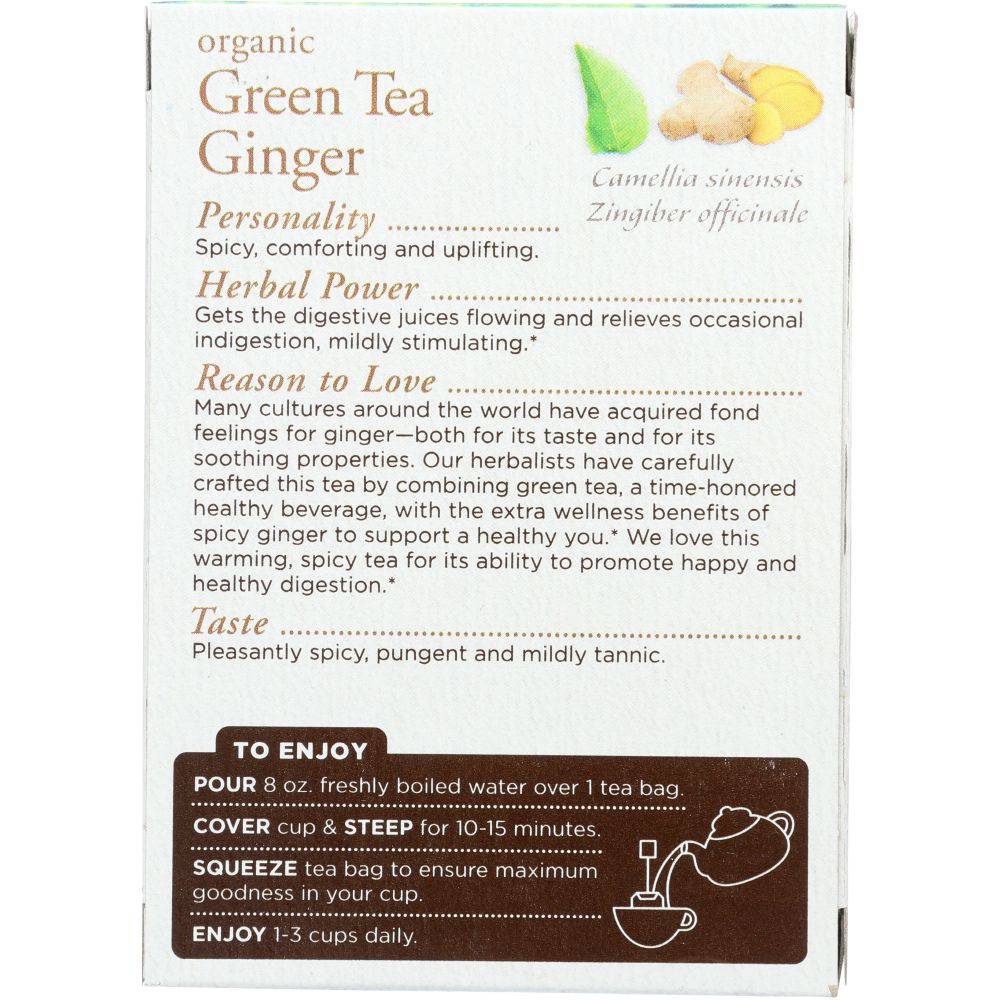 TRADITIONAL MEDICINALS: Organic Green Tea Ginger 16 tea bags, 0.85 oz