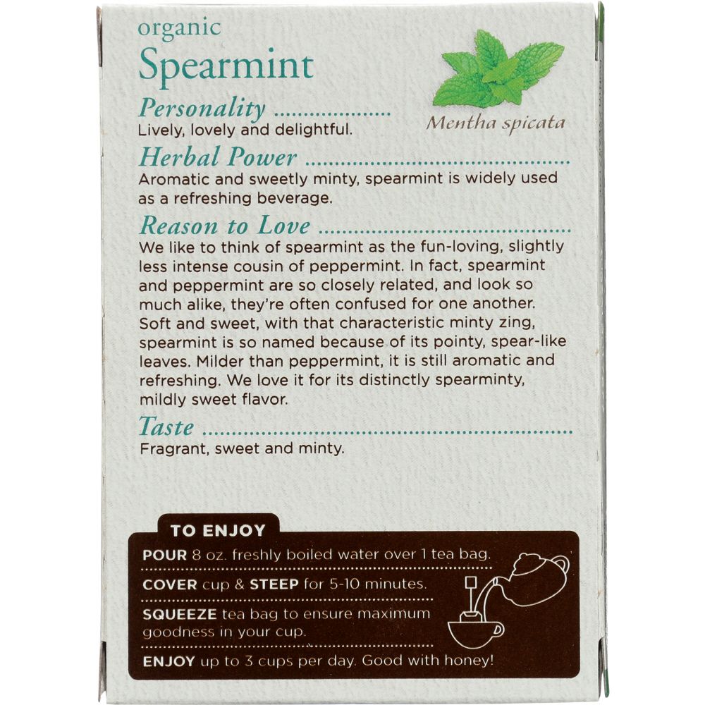 TRADITIONAL MEDICINALS: Organic Spearmint Caffeine Free Herbal Tea 16 Tea Bags, 0.85 oz