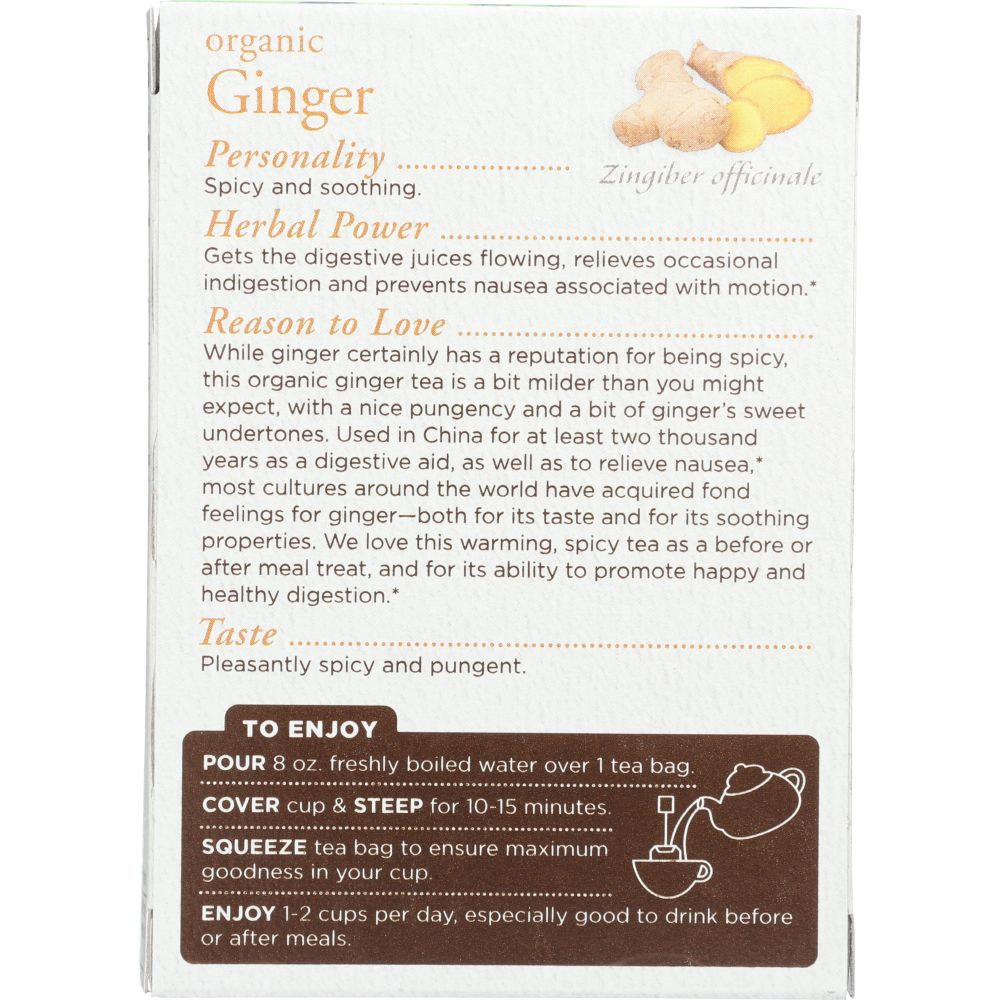 TRADITIONAL MEDICINALS: Organic Ginger Herbal Tea 16 Tea Bags, 0.85 oz