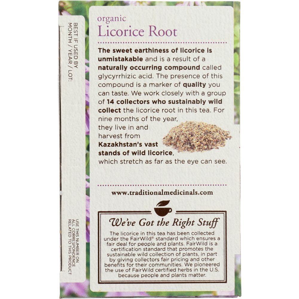 TRADITIONAL MEDICINALS: Organic Licorice Root Herbal Tea 16 tea bags, 0.85 oz