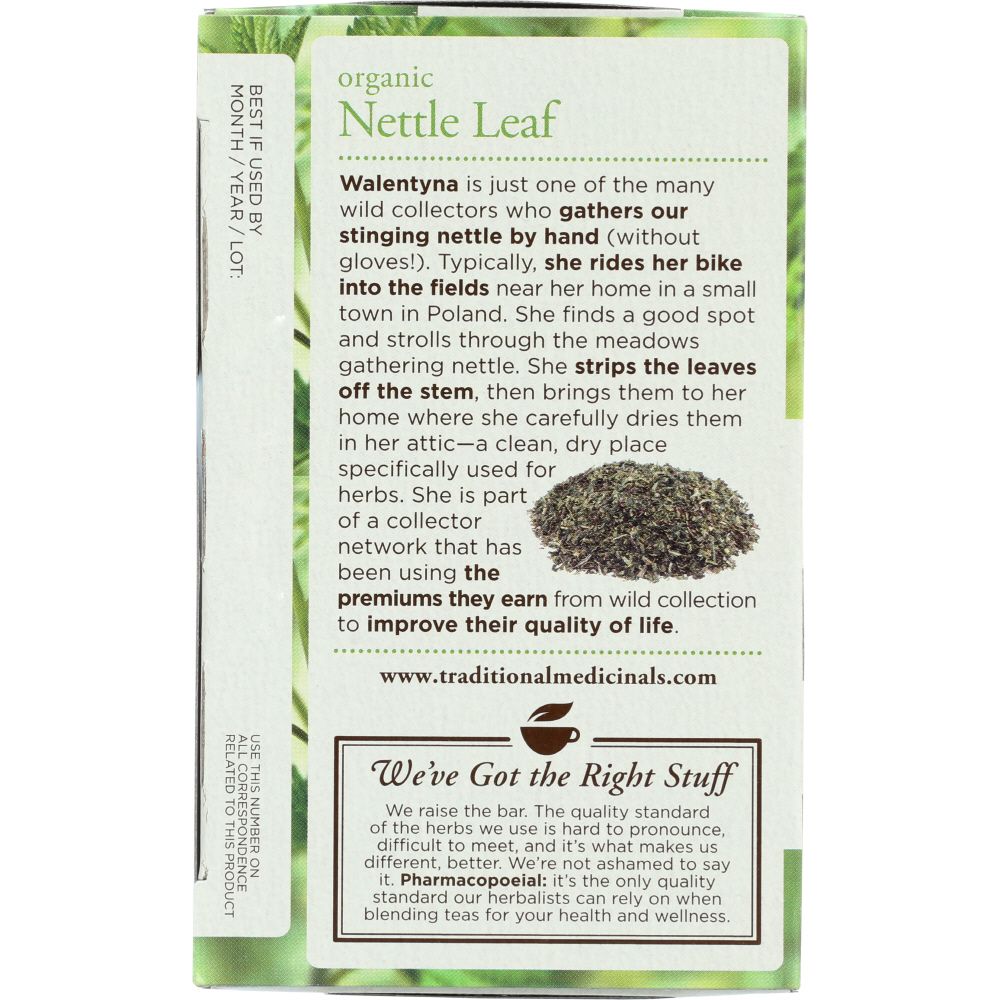 TRADITIONAL MEDICINALS: Organic Nettle Leaf Herbal Tea 16 Tea Bags, 1.13 oz