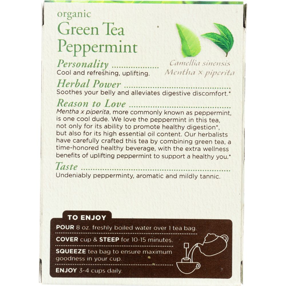 TRADITIONAL MEDICINALS: Organic Green Tea Peppermint 16 Tea Bags, 0.85 oz