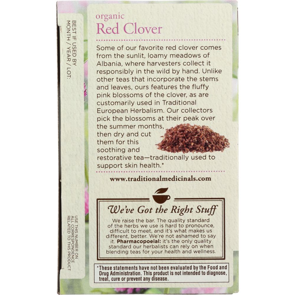 TRADITIONAL MEDICINALS: Tea Red Clover Organic, 1.13 oz