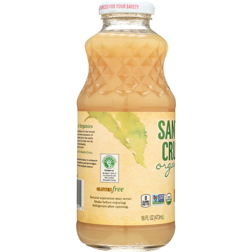 SANTA CRUZ: Organic Pure Lemon Juice, 16 Oz