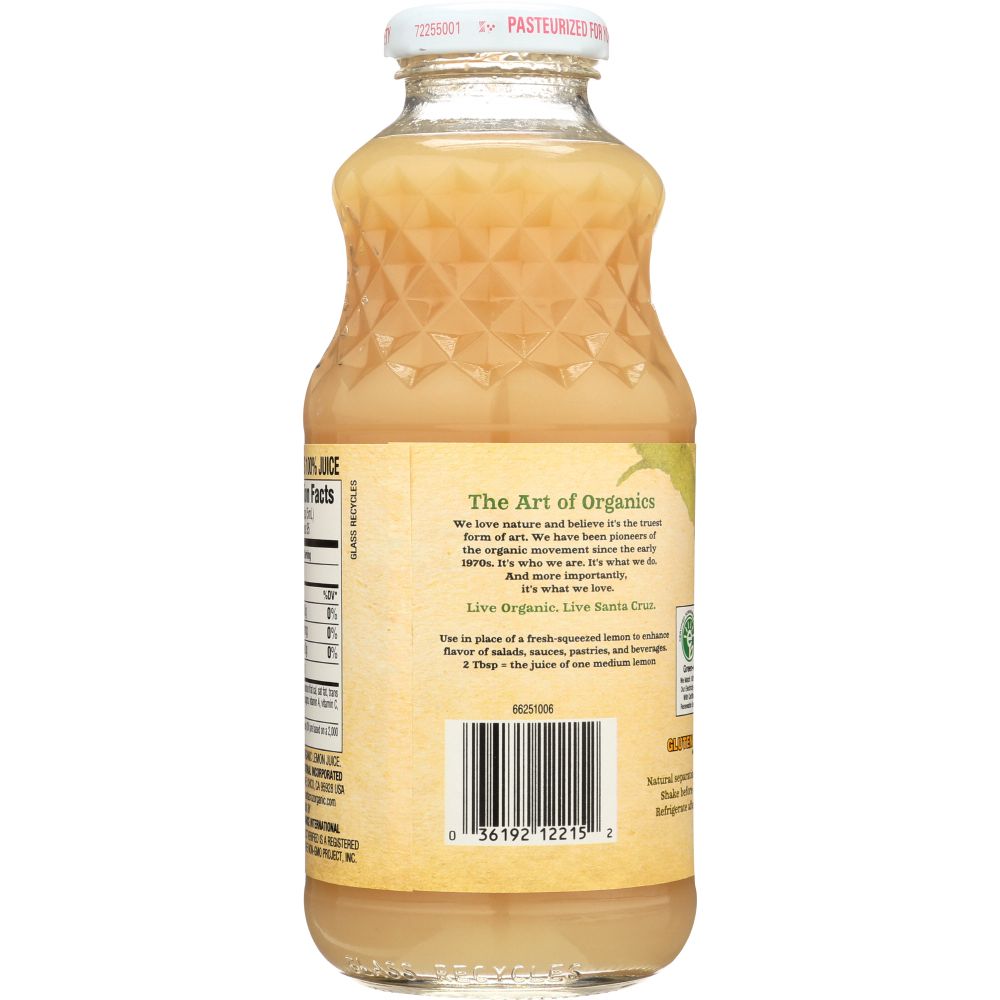 SANTA CRUZ: Organic Pure Lemon Juice, 16 Oz