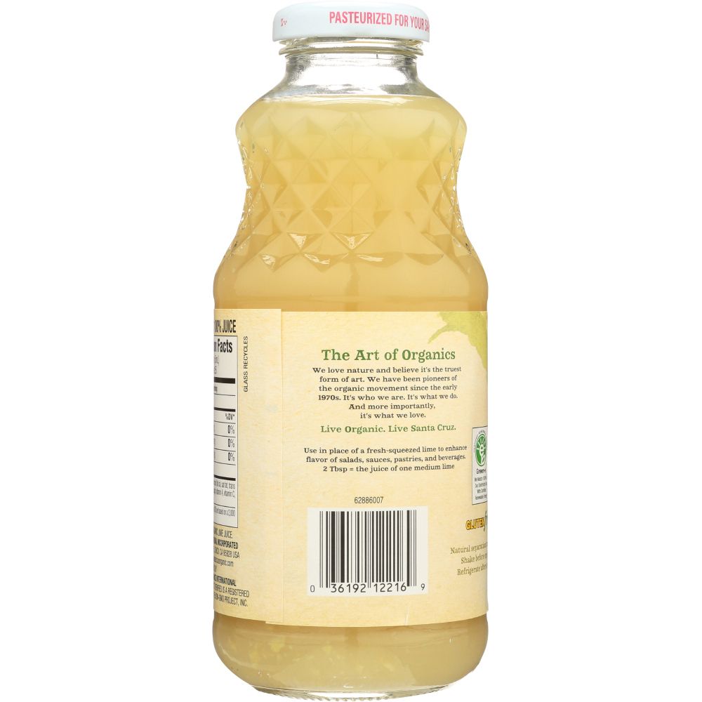 SANTA CRUZ: Organic Pure Lime Juice, 16 Oz