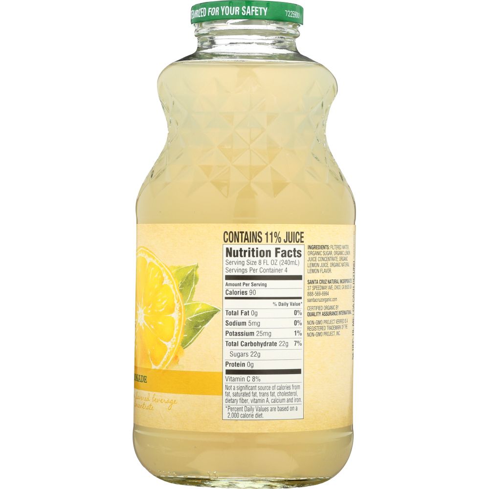 SANTA CRUZ: Organic Lemonade Juice, 32 Oz