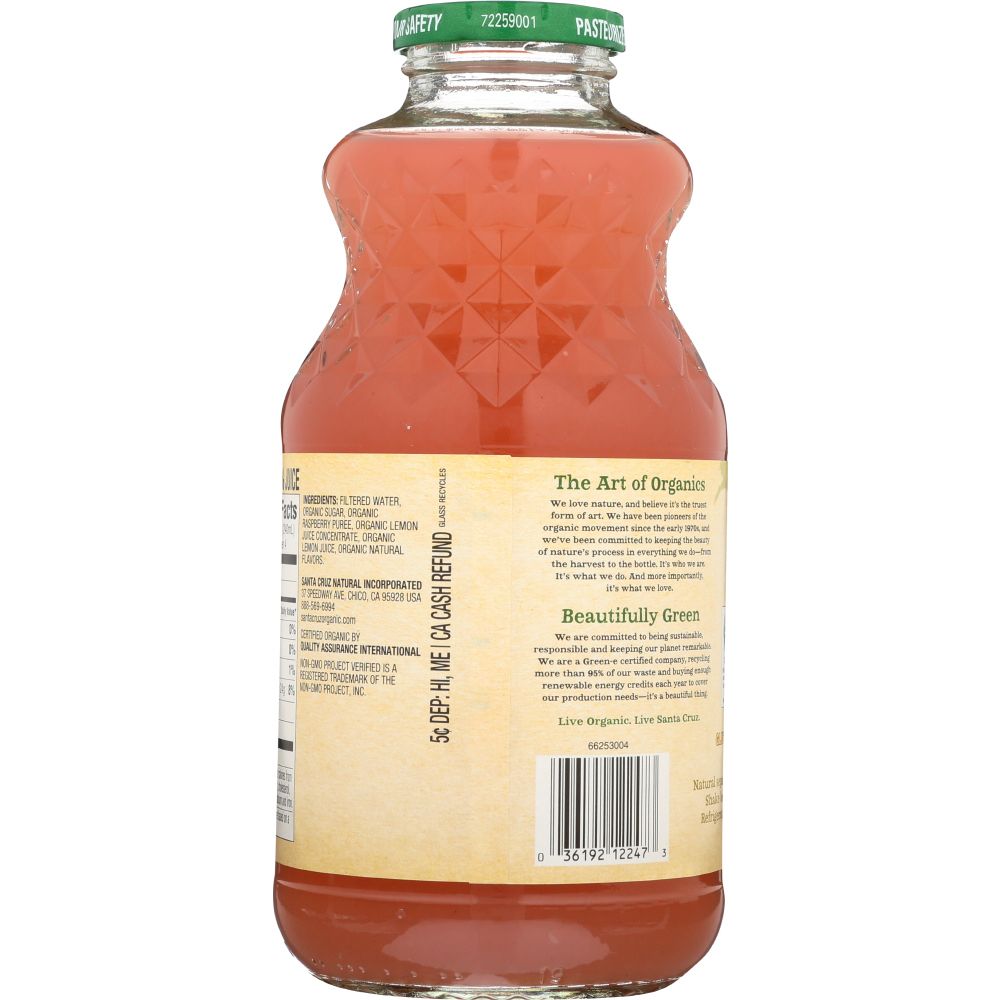 SANTA CRUZ: Organic Raspberry Lemonade Juice, 32 Oz