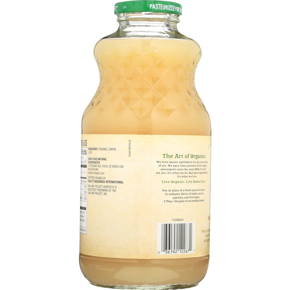 SANTA CRUZ: Organic Pure Lemon Juice, 32 oz