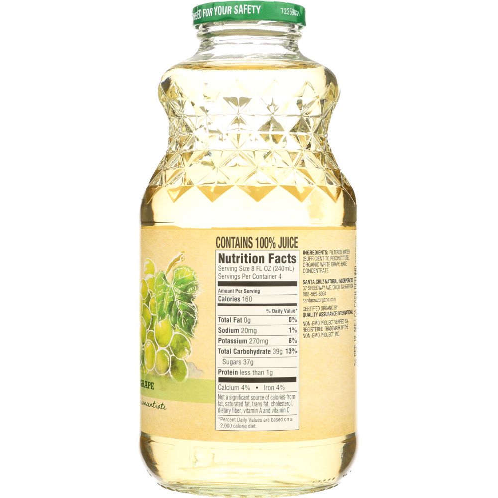 SANTA CRUZ: Organic White Grape Juice, 32 Oz