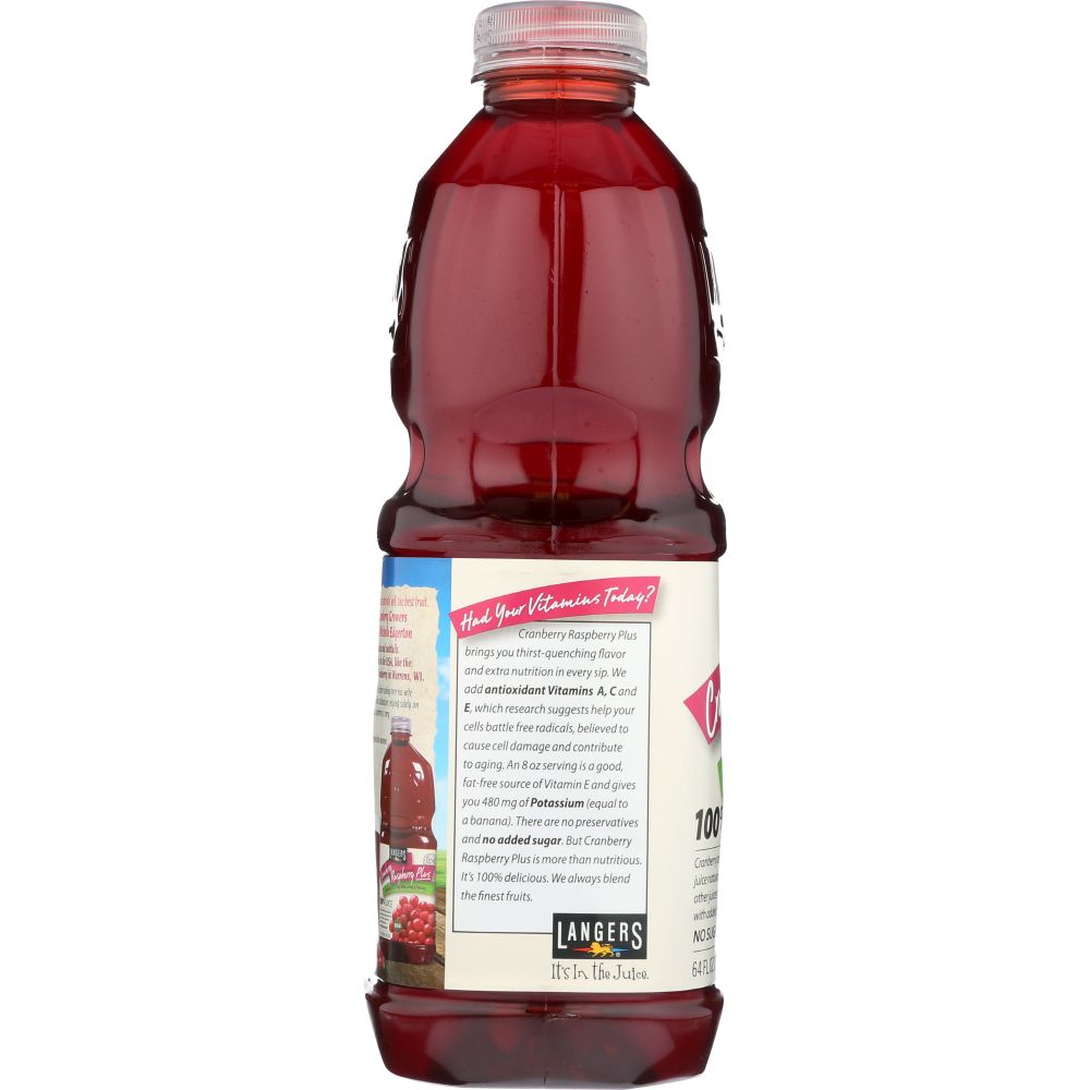 LANGERS: 100% Juice Cranberry Raspberry, 64 oz