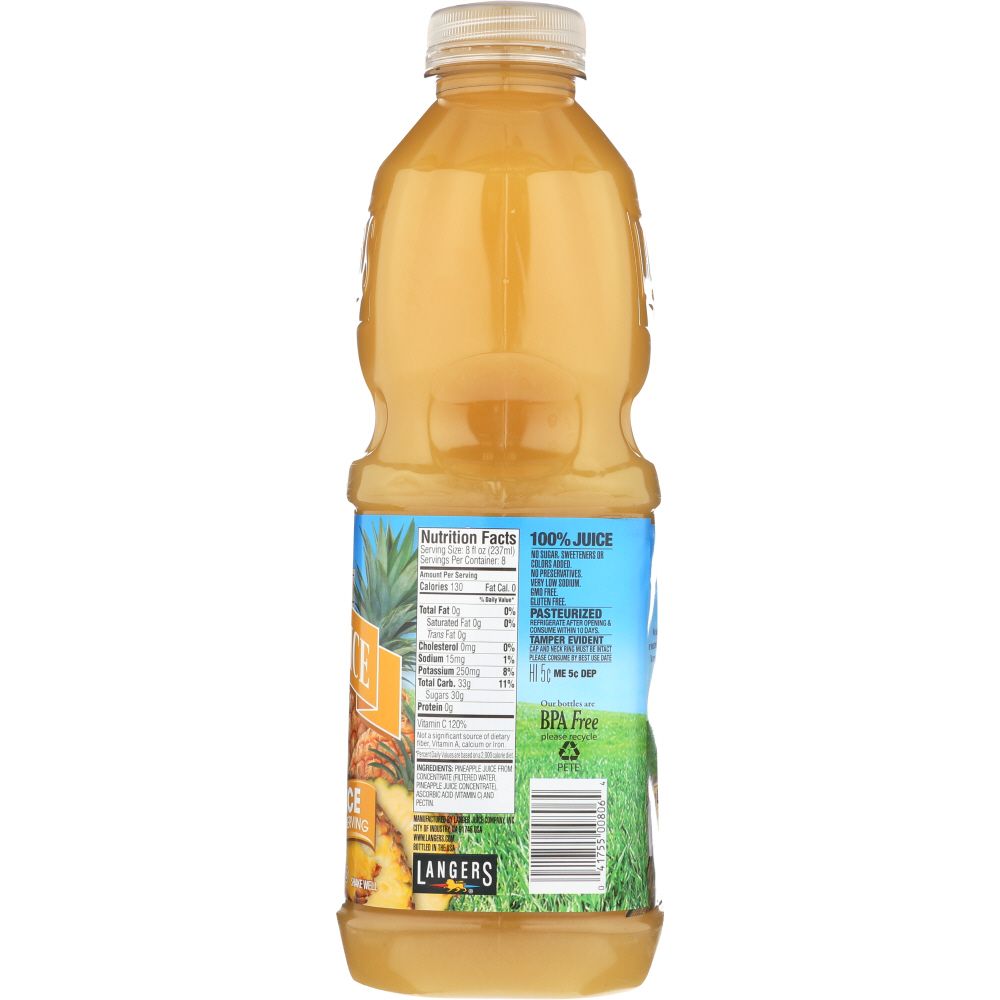 LANGERS: Pineapple Juice with Vitamin C, 64 fl oz