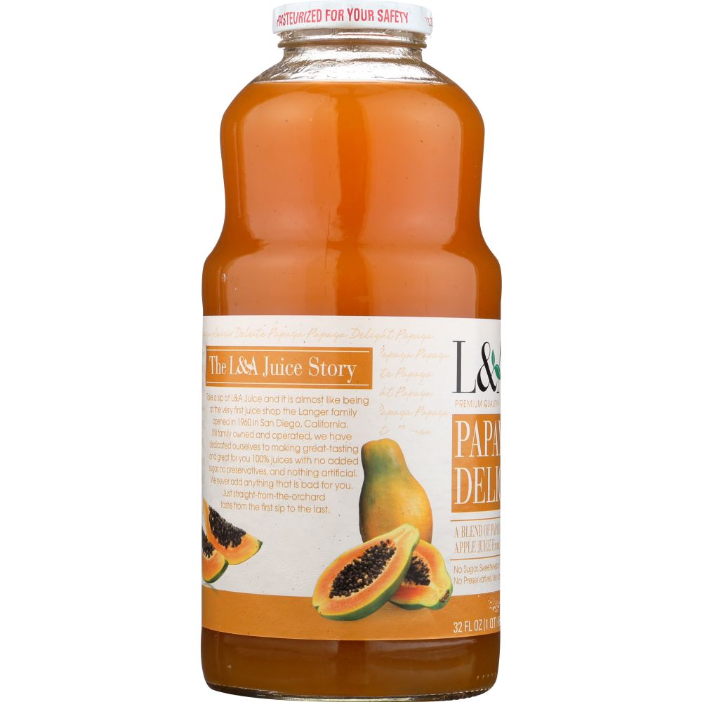 L & A JUICE: Papaya Delight, 32 oz