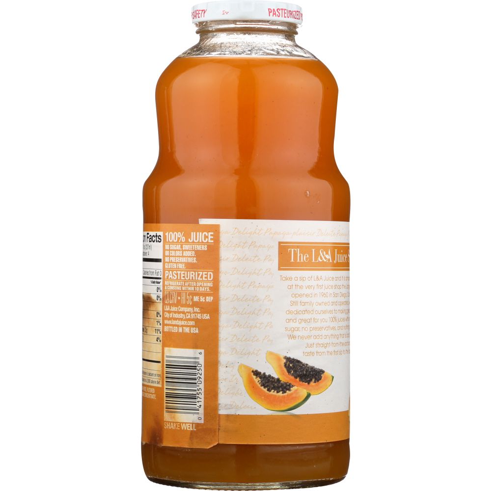 L & A JUICE: Papaya Delight, 32 oz