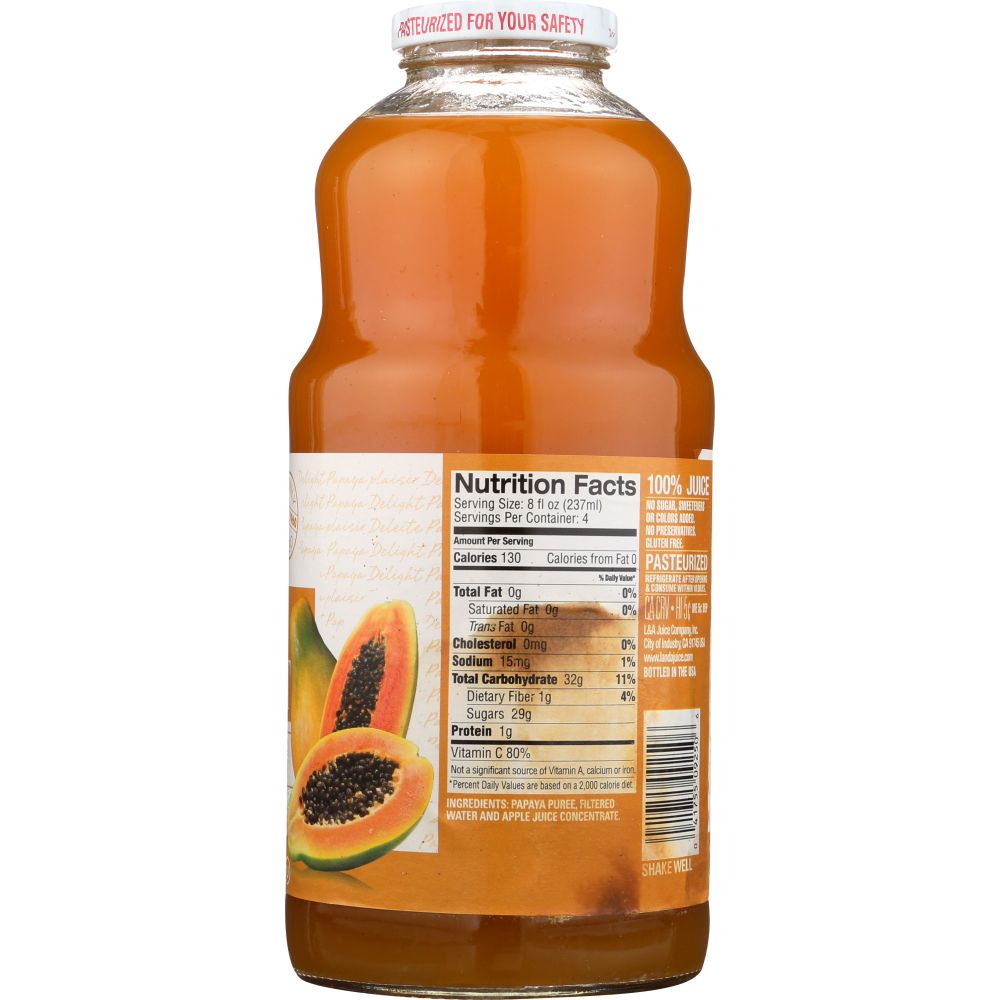 L & A JUICE: Papaya Delight, 32 oz