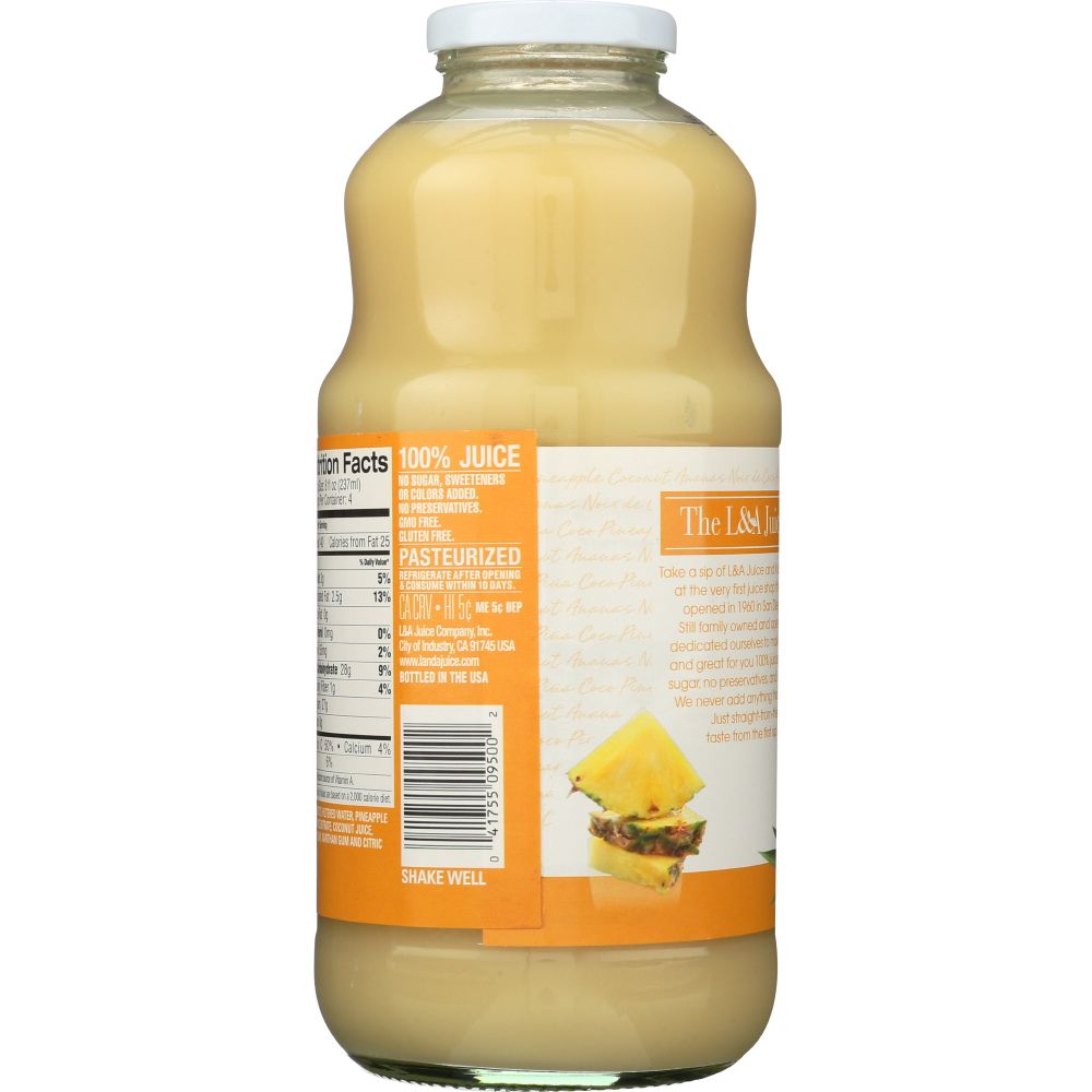 L & A: Pineapple Coconut Juice, 32 oz