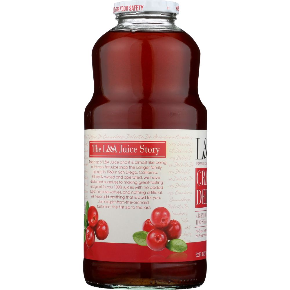 L & A JUICE: Cranberry Delight, 32 oz