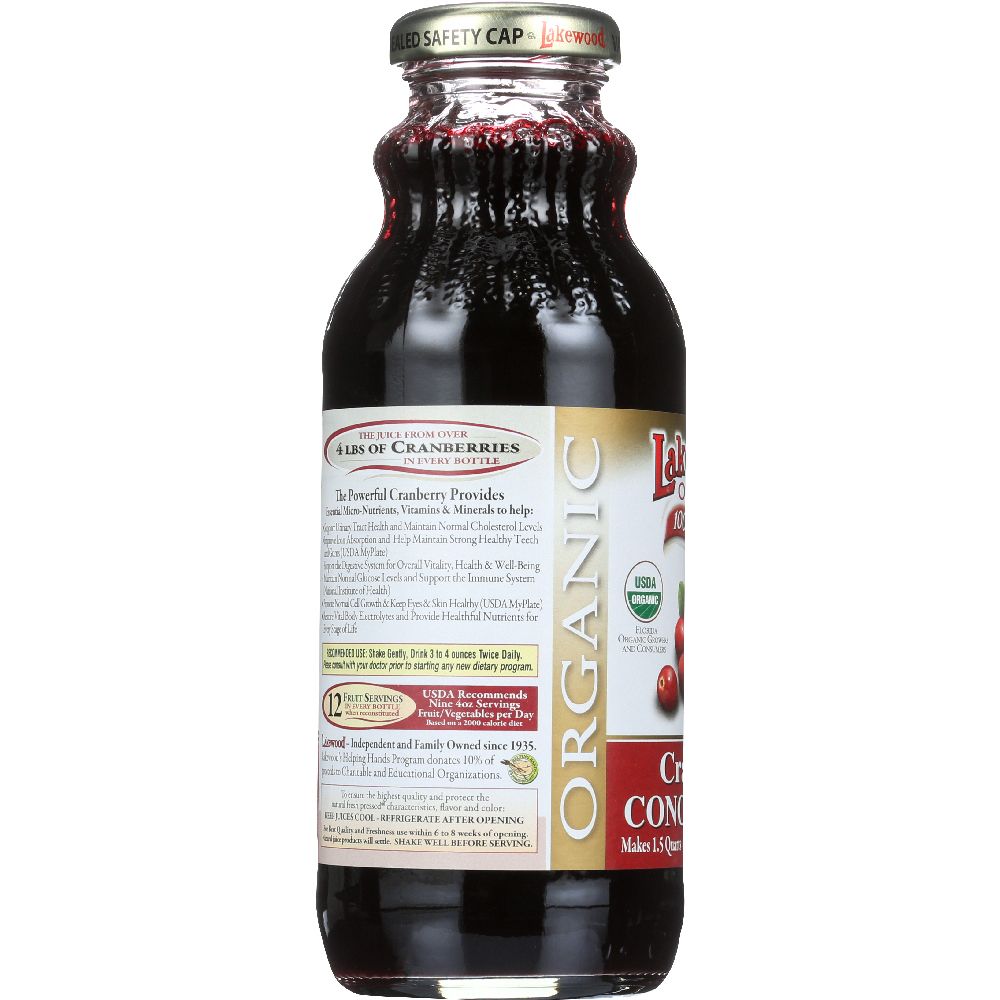 LAKEWOOD: Organic Cranberry Concentrate Juice, 12.5 oz