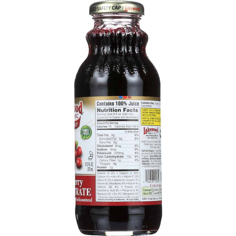 LAKEWOOD: Organic Cranberry Concentrate Juice, 12.5 oz