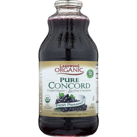 LAKEWOOD ORGANIC: Pure Concord Grape Juice, 32 oz