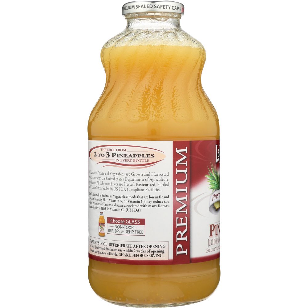 LAKEWOOD: Pure Pineapple Fruit Juice, 32 oz