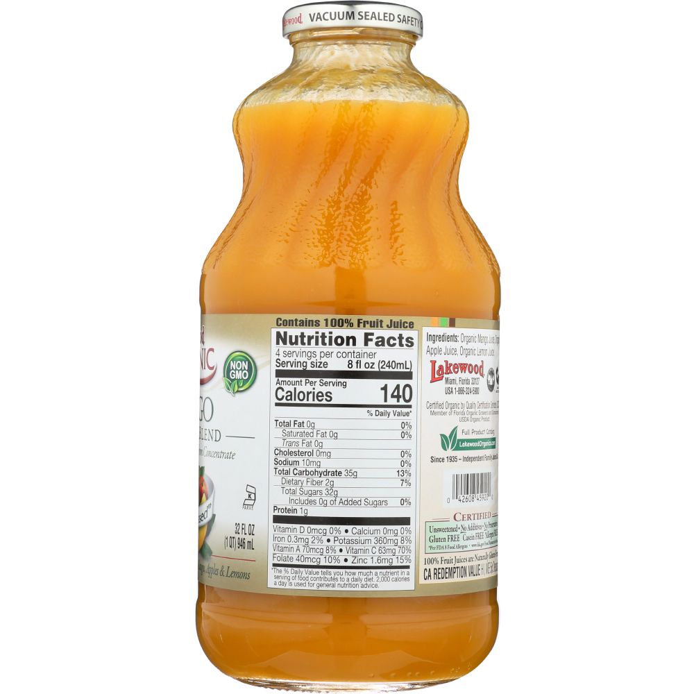 LAKEWOOD ORGANIC: Mango 100% Juice Blend, 32 oz