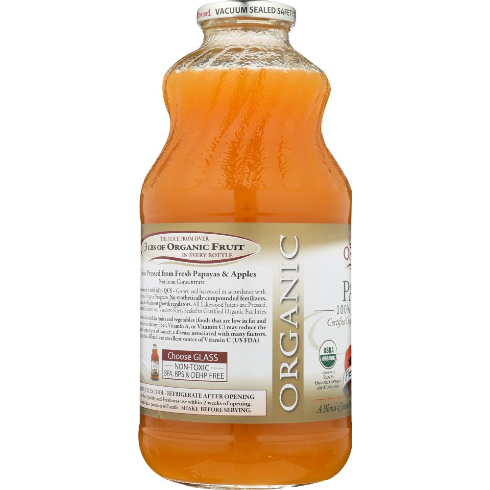 LAKEWOOD ORGANIC: Papaya 100% Juice Blend, 32 oz