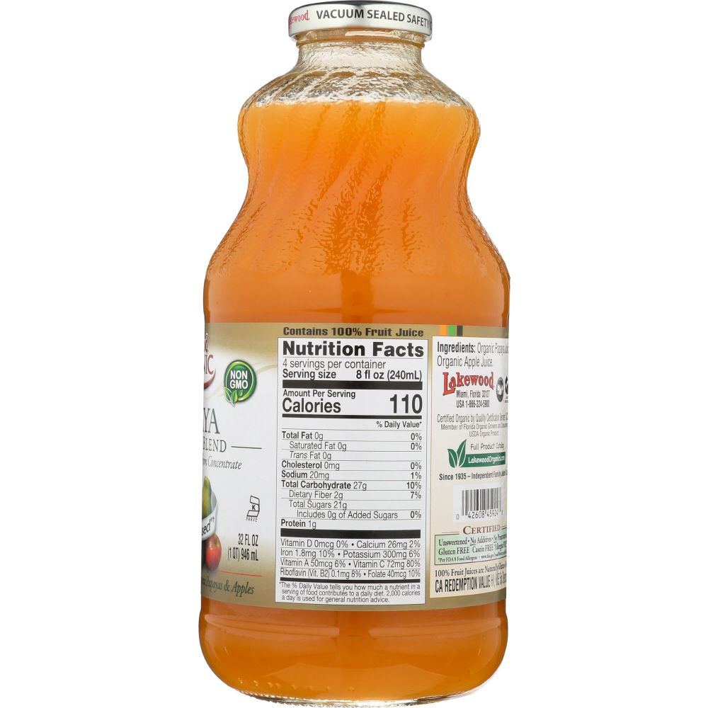 LAKEWOOD ORGANIC: Papaya 100% Juice Blend, 32 oz