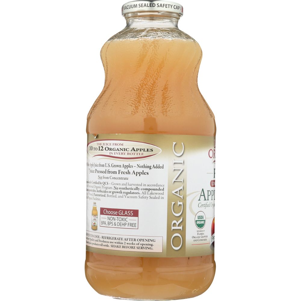 LAKEWOOD ORGANIC: Pure Unfiltered Apple Juice, 32 oz