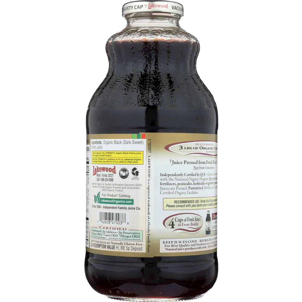 LAKEWOOD: Organic Pure Black Cherry Juice, 32 oz