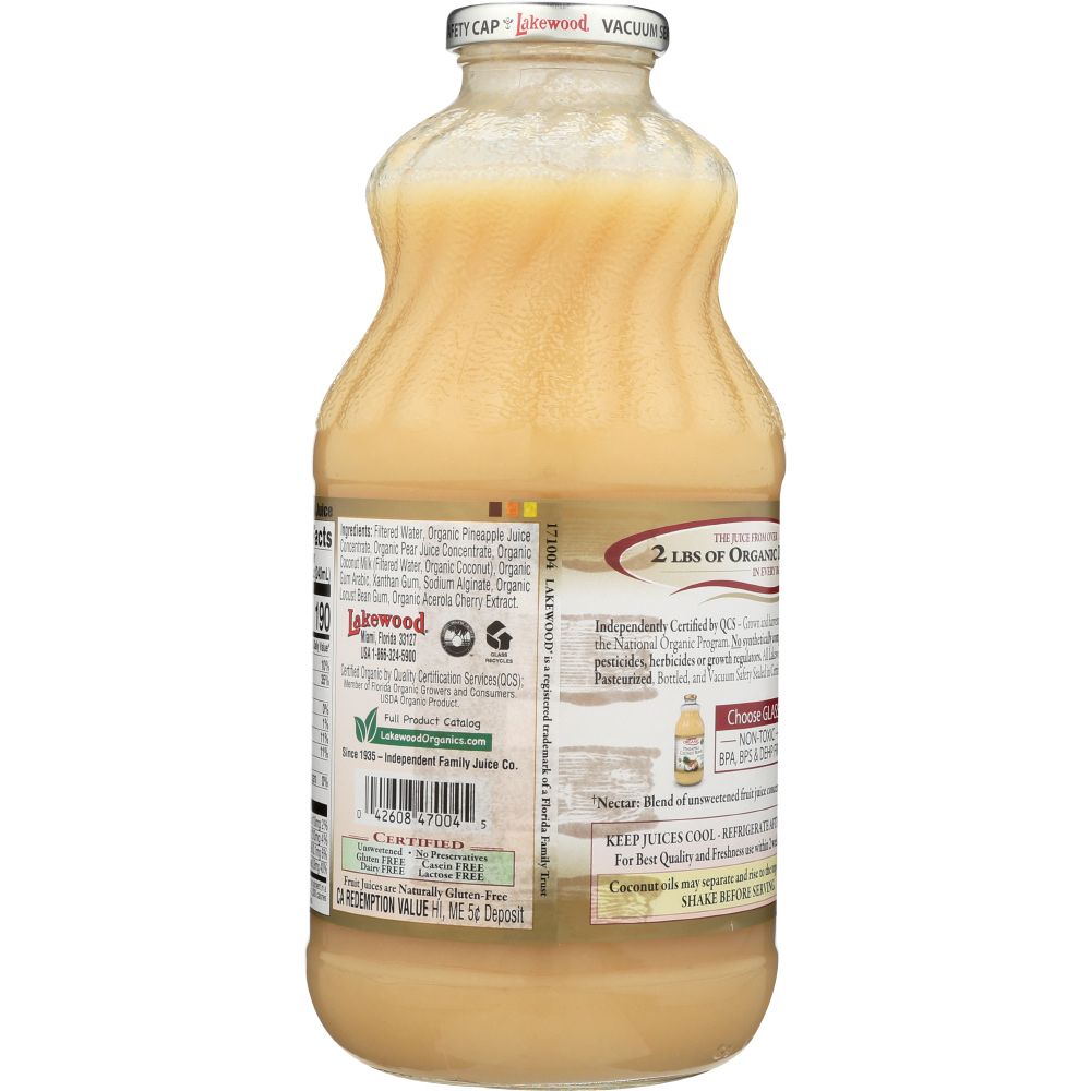 LAKEWOOD: Organic Pineapple Coconut Pina Colada, 32 oz