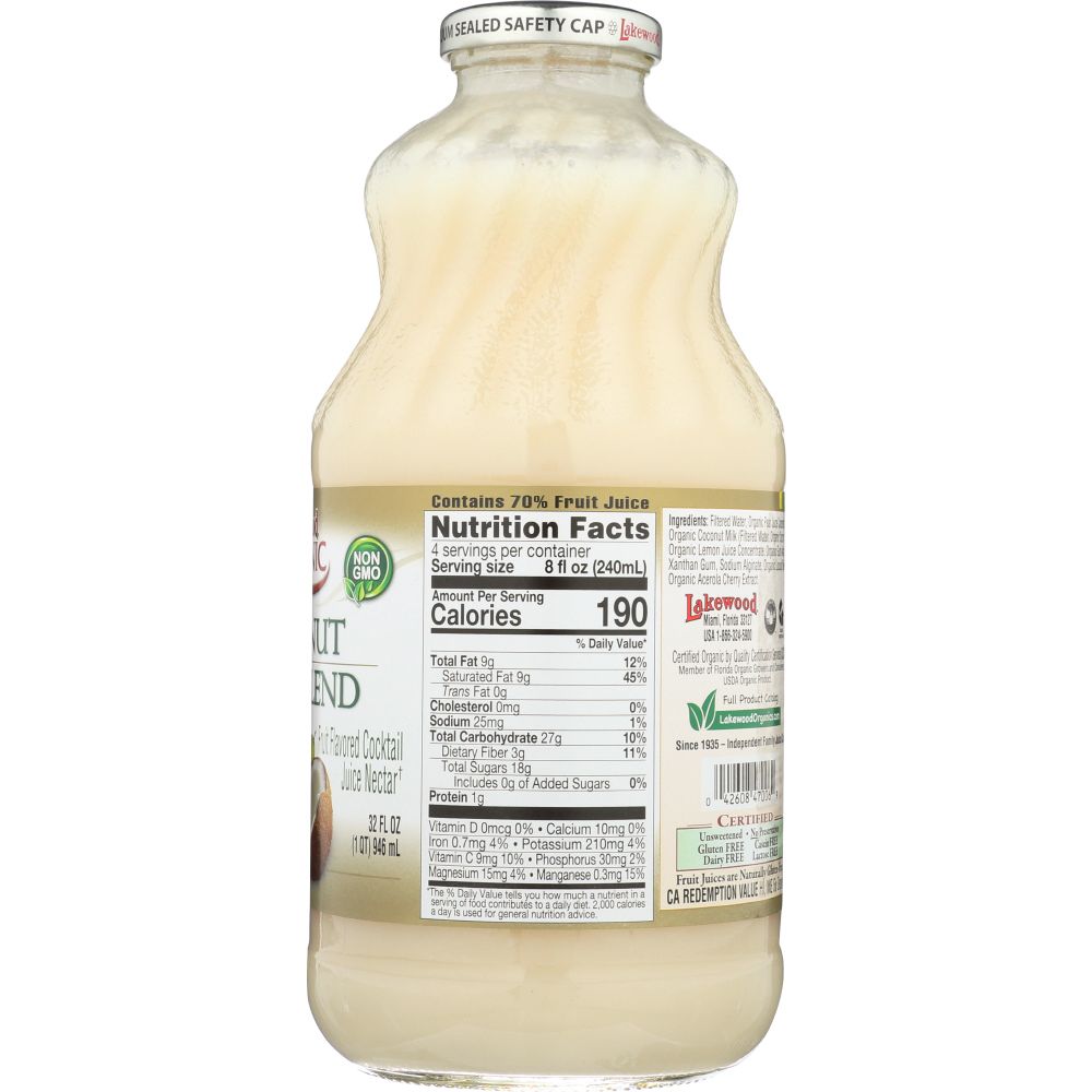 LAKEWOOD: Organic Coconut Juice, 32 oz