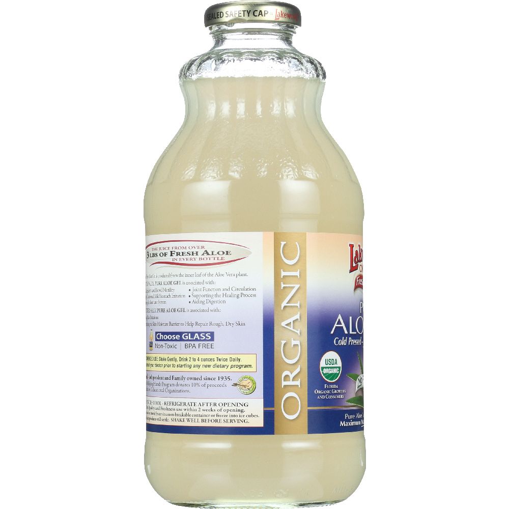 LAKEWOOD: Organic Pure Aloe Gel, 32 oz