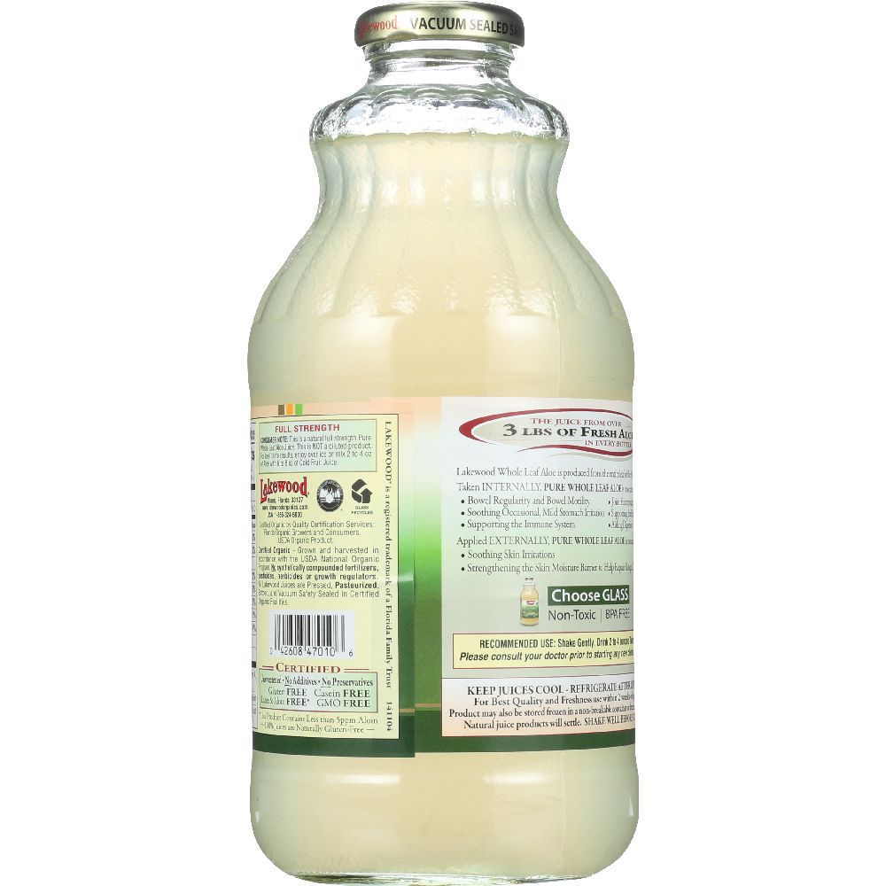 LAKEWOOD: Organic Fresh Pressed Pure Aloe Whole Leaf Juice, 32 oz