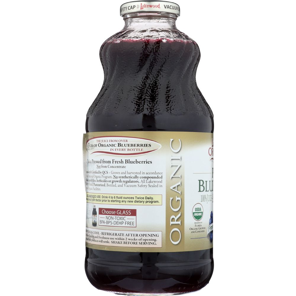 LAKEWOOD: Organic Fresh Pressed Pure Blueberry Juice, 32 oz