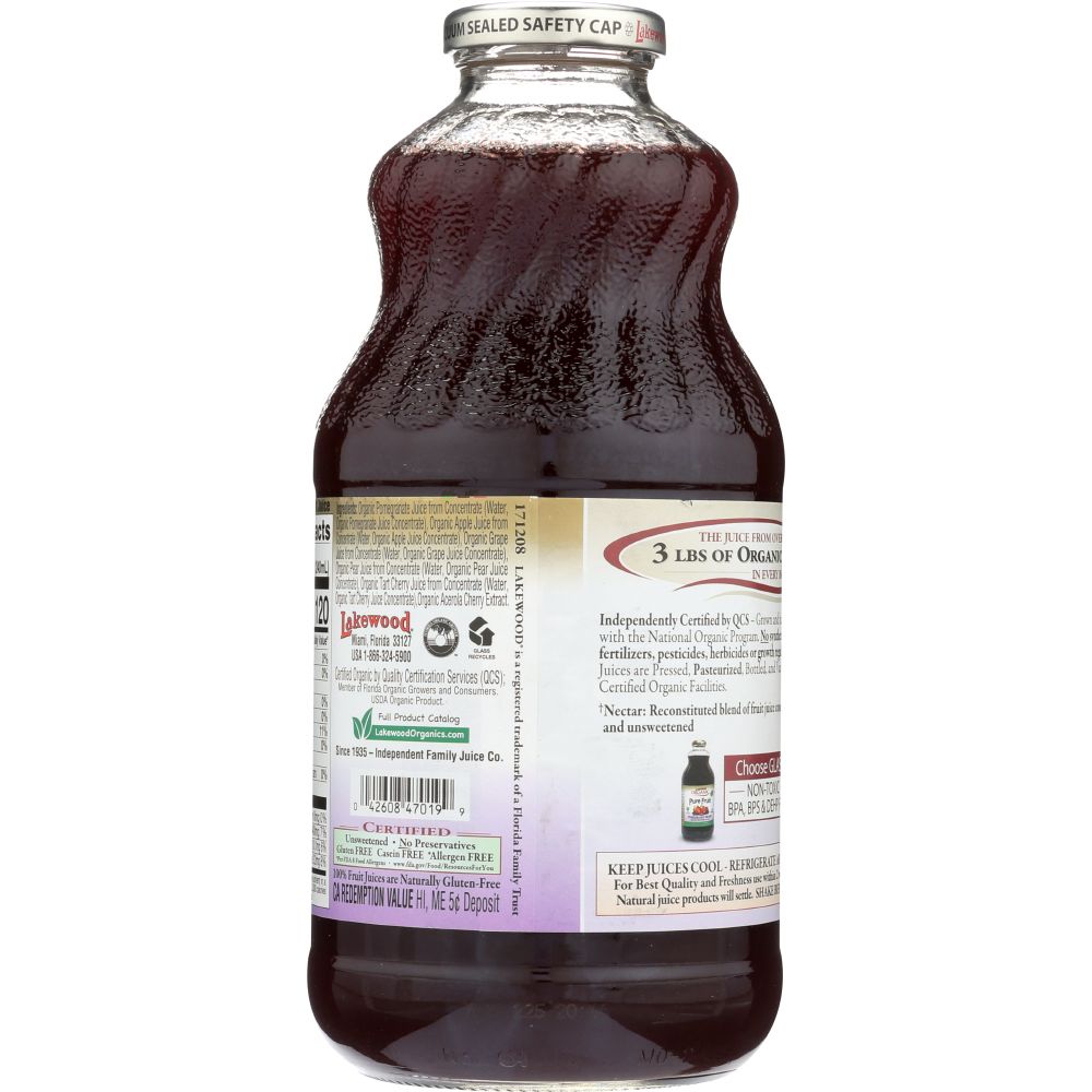 LAKEWOOD: Organic Pure Fruit Pomegranate Juice Blend, 32 oz