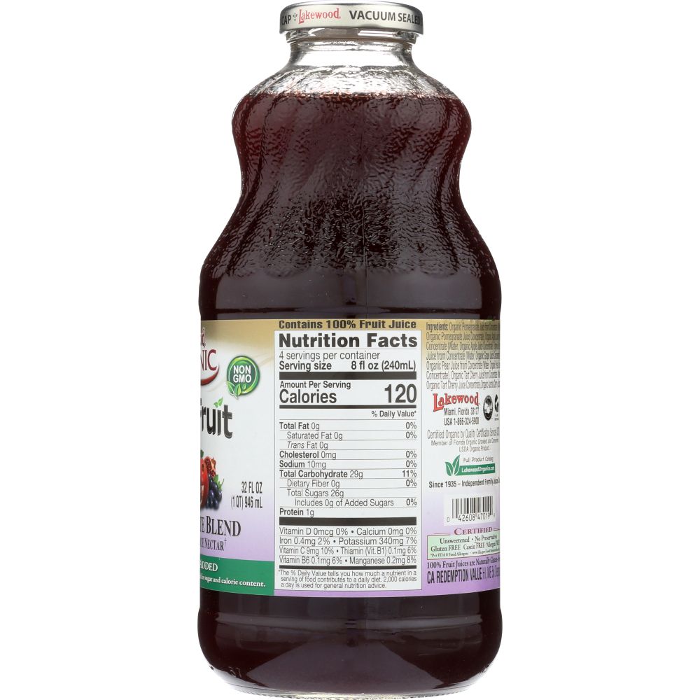 LAKEWOOD: Organic Pure Fruit Pomegranate Juice Blend, 32 oz