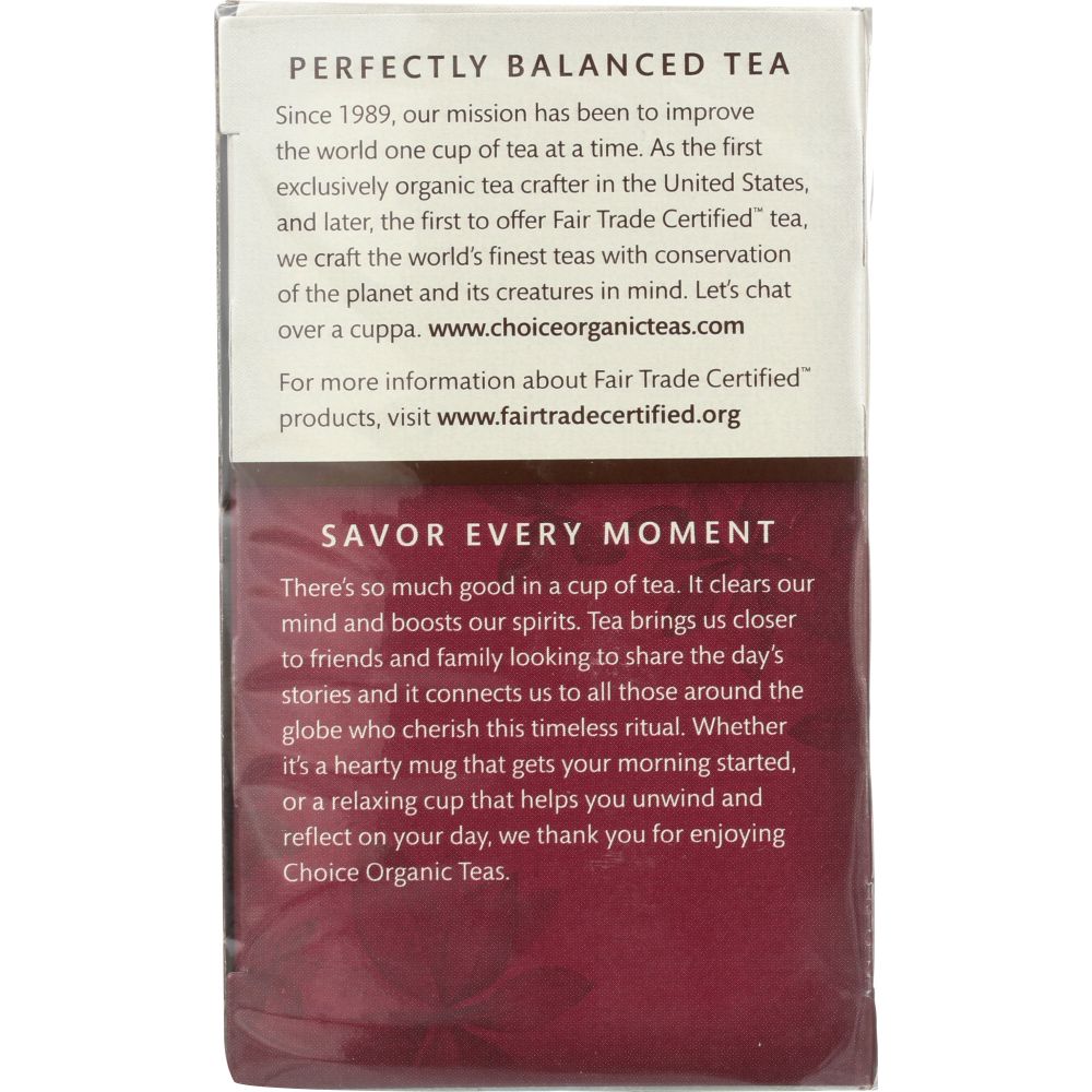 CHOICE TEA: Organic Tea Darjeeling Fair Trade Certified, 16 bg